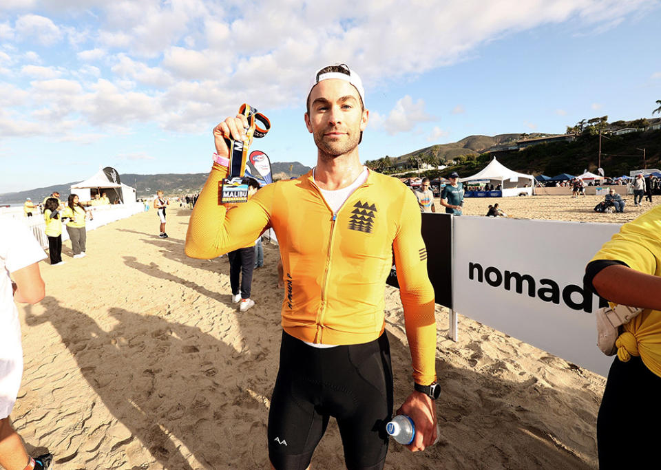 Chace Crawford attends the 38th Annual Malibu Triathlon benefiting Children’s Hospital Los Angeles on October 01, 2023 in Malibu, California.