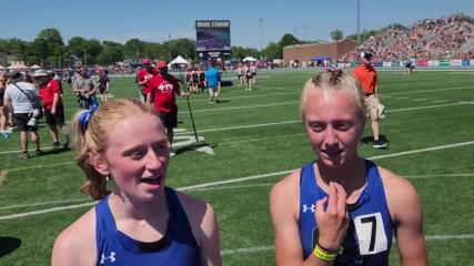 Collins-Maxwell's girls distance medley team after placing seventh in 1A at state track