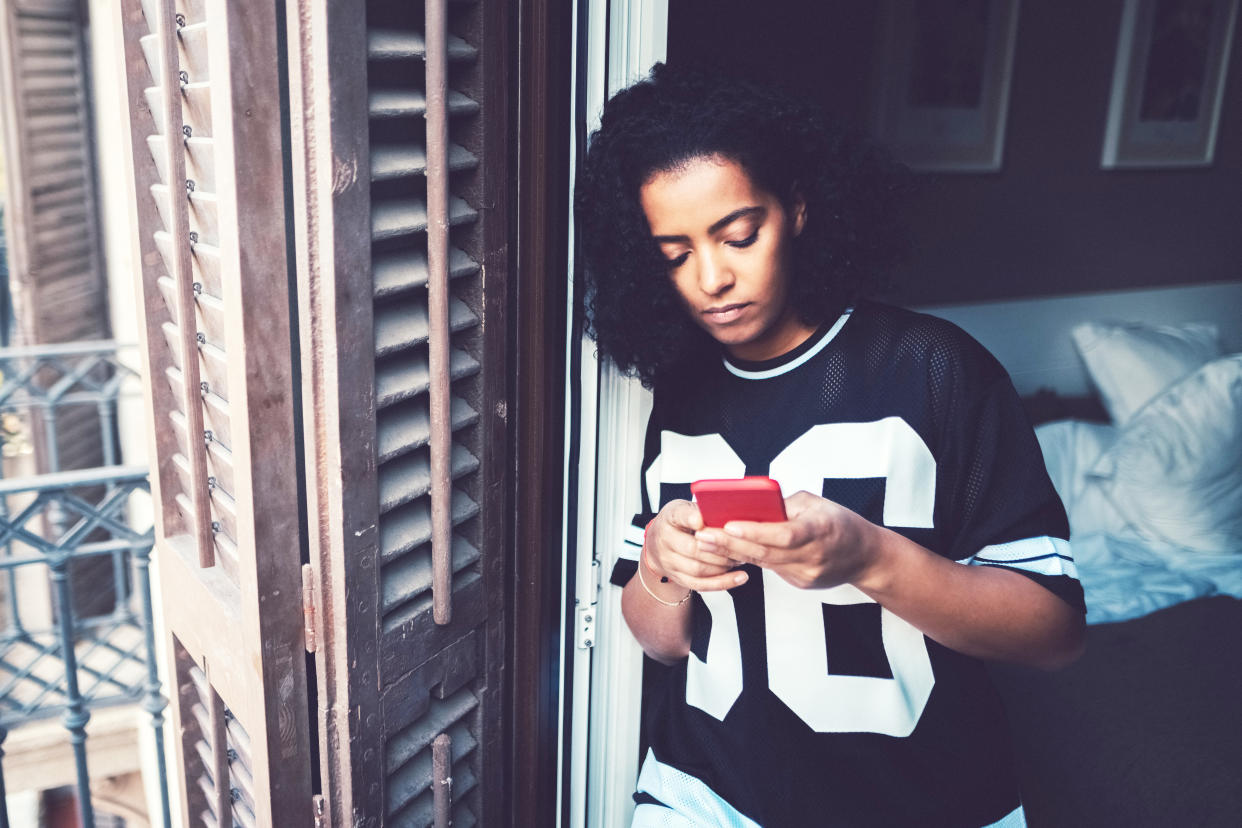 Woman with smartphone