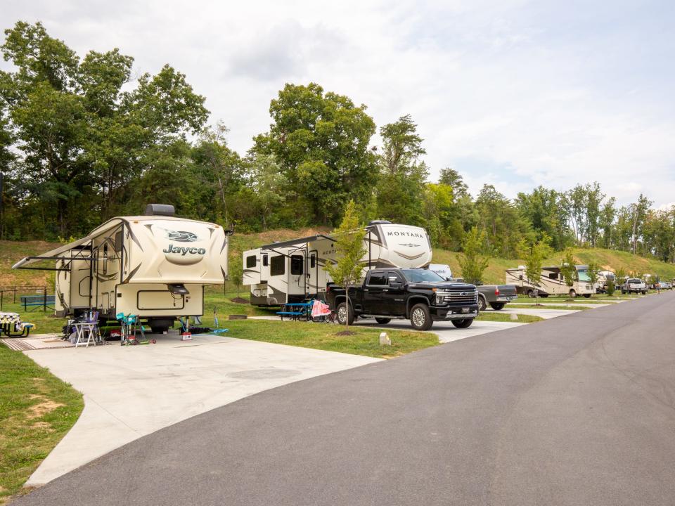 RVs at Camp Margaritaville Pigeon Forge