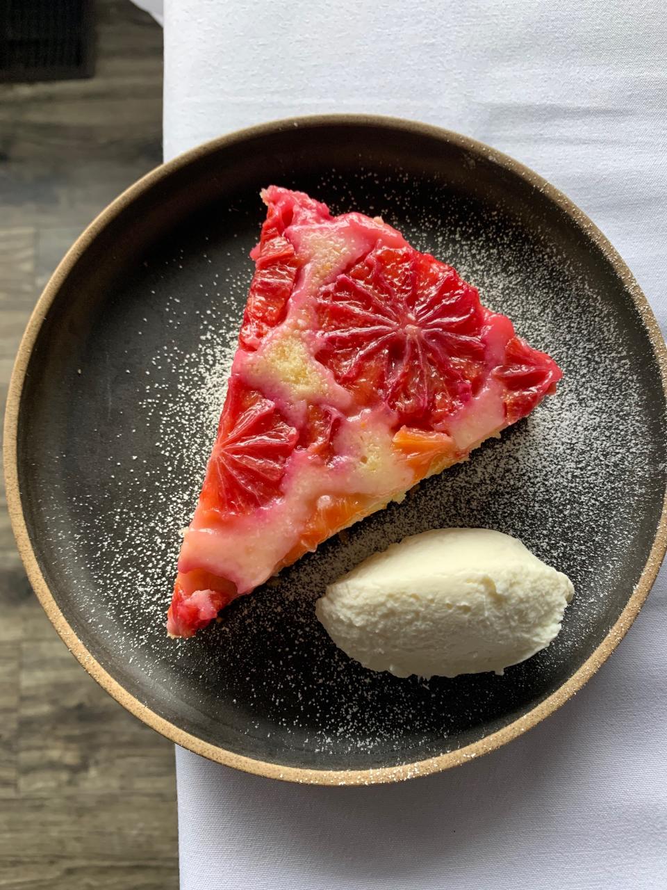 Blood orange olive oil cake at Walnut Street Kitchen in Montclair