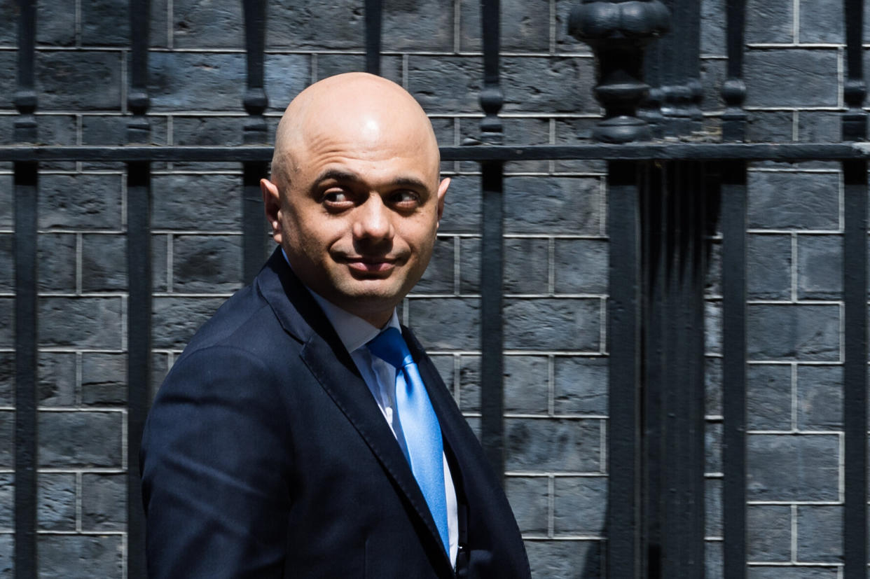 Secretary of State for the Home Department Sajid Javid leaves 10 Downing Street after the weekly Cabinet meeting on 21 May, 2019 in London, England. During the meeting ministers debated a package of measures proposed by the Prime Minister Theresa May to gain the support of Labour MPs when the EU Withdrawal Agreement Bill returns to the Commons in early June. (Photo by WIktor Szymanowicz/NurPhoto via Getty Images)