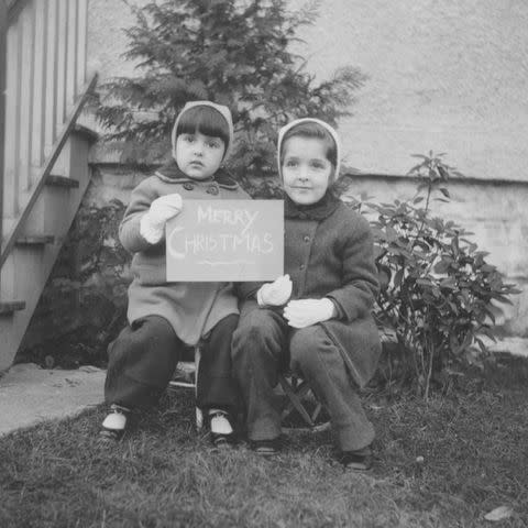 <p>Joan Baez/Instagram</p> Joan Baez and her sister Pauline in 1943
