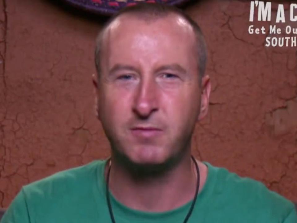 Andy Whyment complaining about Janice Dickinson in ‘I’m a Celebrity... South Africa’ (ITV)