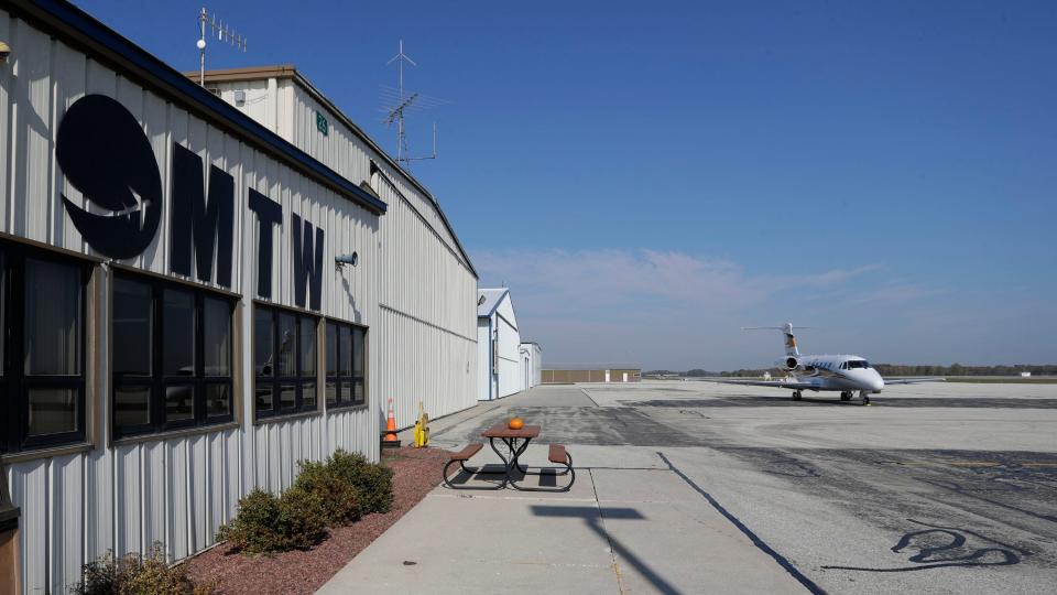 The tarmac area at the Manitowoc County Airport, Tuesday, October 11, 2022, in Manitowoc, Wis.