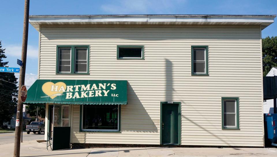 A view on New York Avenue the exterior of Hartman's Bakery, LLC as seen, Wednesday, August 24, 2022, in Manitowoc, Wis.