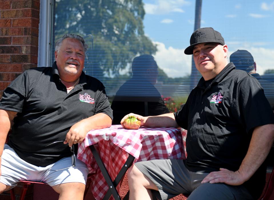 Vinny and Joe Bellia outside Joe's La Roma Ristorante Tuesday, Aug. 15, 2023, in Fruitland, Maryland.