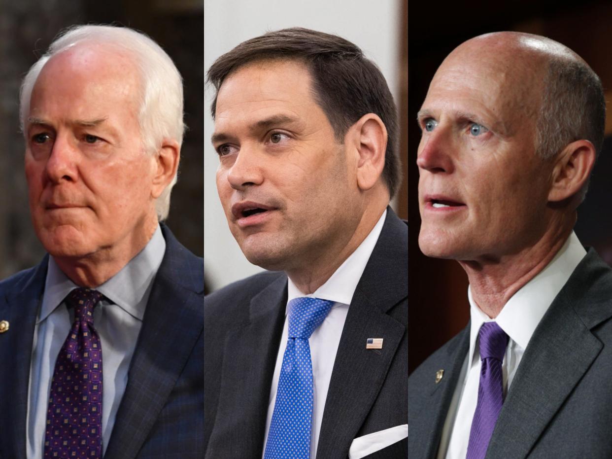 Senators John Cornyn, Marco Rubio, Rick Scott