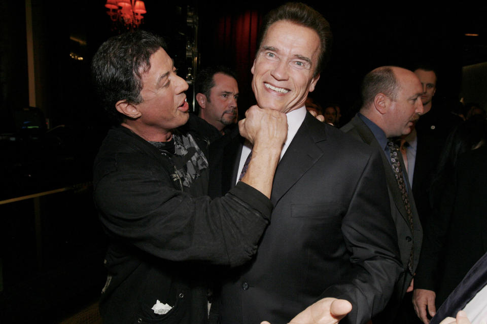 Sylvester Stallone y Arnold Schwarzenegger terminaron creando una amistad que todavía perdura. (Foto de Eric Charbonneau/Wireimage)