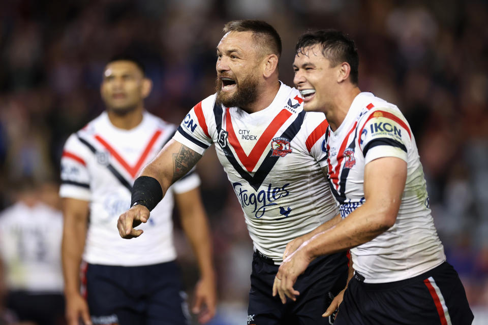 Joseph Manu celebrates.