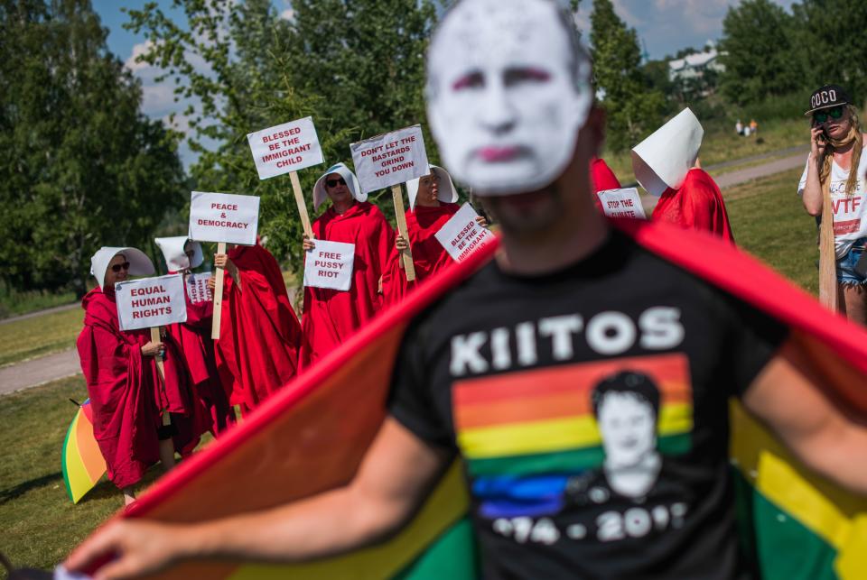 Protests in Helsinki ahead of Trump-Putin summit