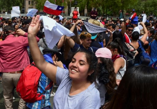 After widespread scenes of violence, destruction, arson and looting, protests have become more peaceful this week, particularly in Santiago