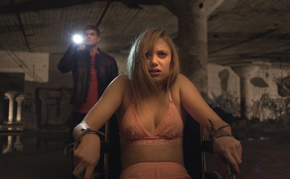 Hugh (Jake Weary) has an unpleasant surprise for Jay (Maika Monroe) in 2014's "It Follows."