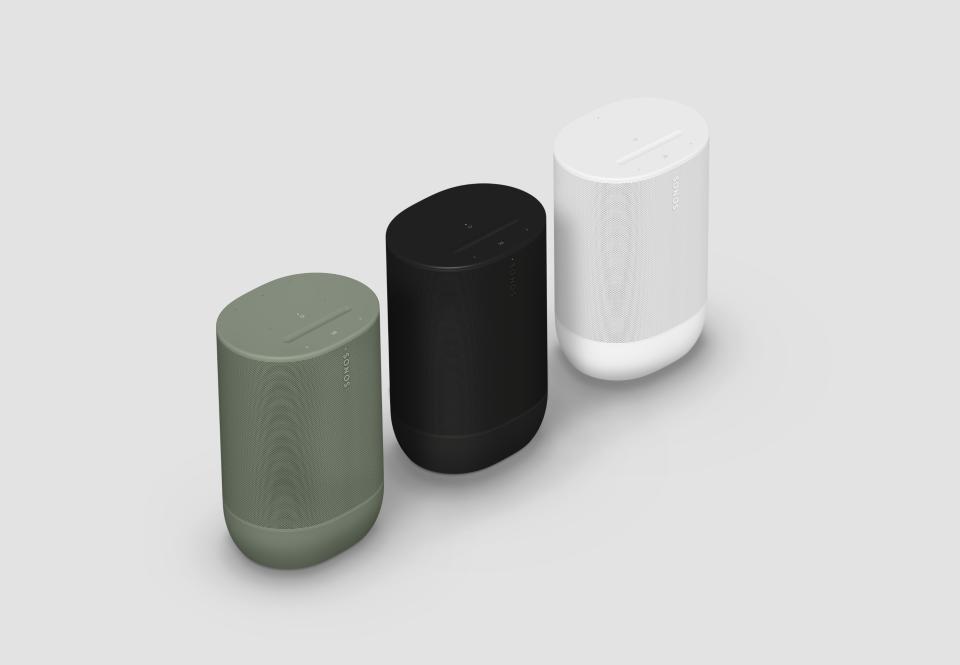 The three color options for the Sonos Move 2 speaker.