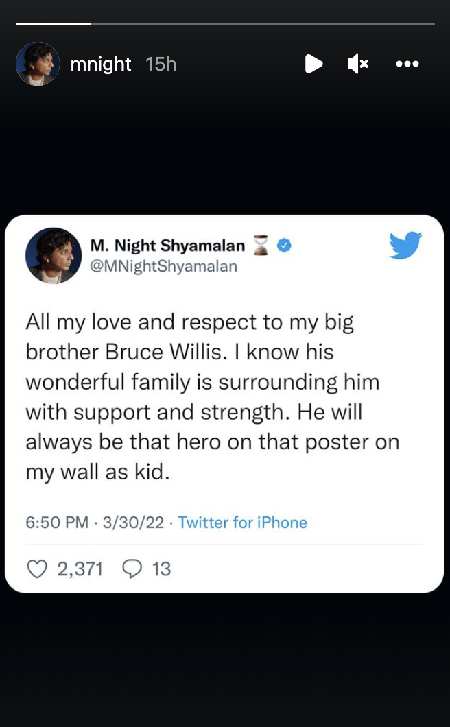 M. Night Shyamalan, who directed Willis in 