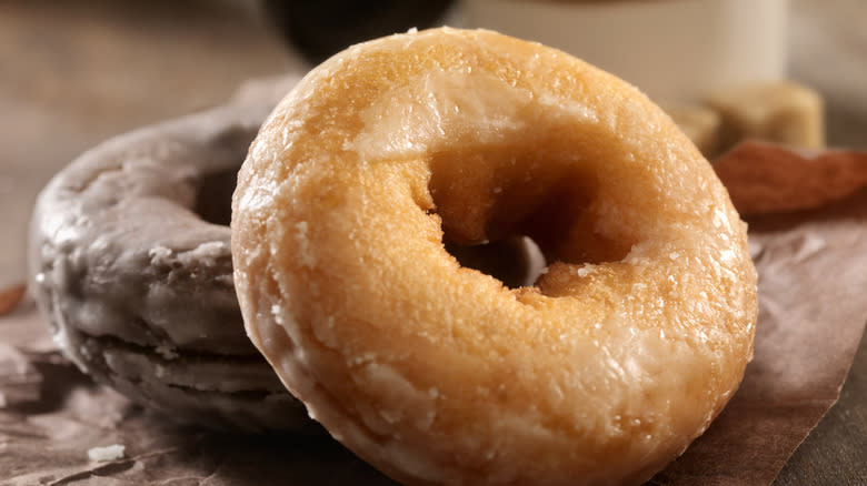 glazed and chocolate donuts