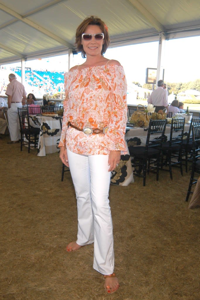 BRIDGEHAMPTON, NY – SEPTEMBER 3: Luann Delesseps attends Fendi Cup Jumper Competition, Hampton Classic Horse Show at Grand Prix Tent on September 3, 2005 in Bridgehampton, NY. (Photo by Patrick McMullan/Patrick McMullan via Getty Images)