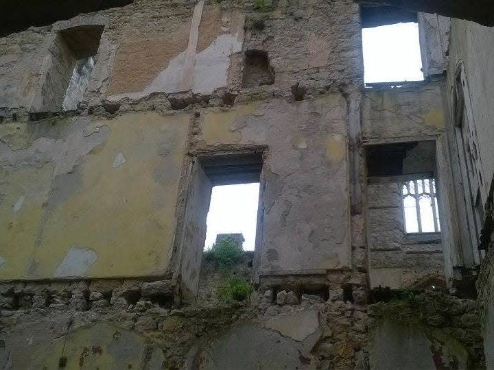 The interior of gwrych castle looking out the windows