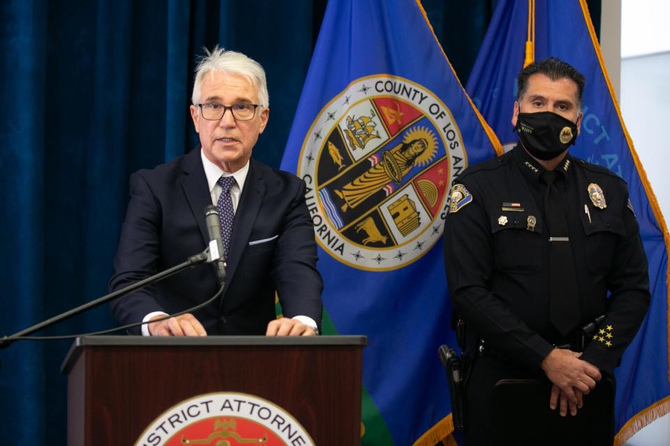 L.A. County Dist. Atty. George Gascón and Long Beach Police Chief Robert G. Luna