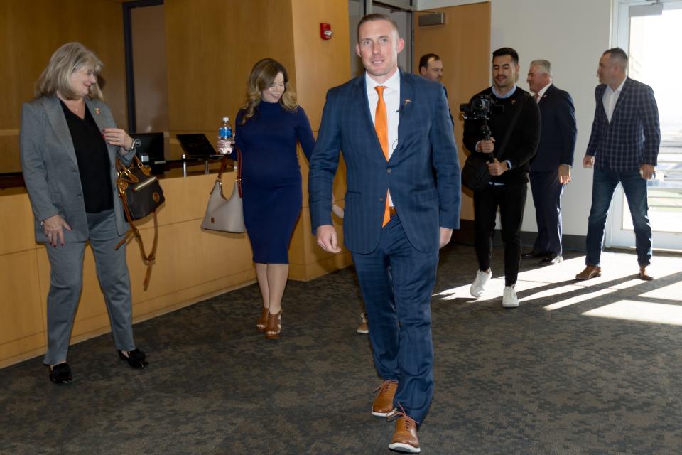 Scotty Walden was introduced as the new UTEP head football coach on Wednesday, Dec. 6, 2023, at a press conference at the Larry K. Durham Sports Center on campus.