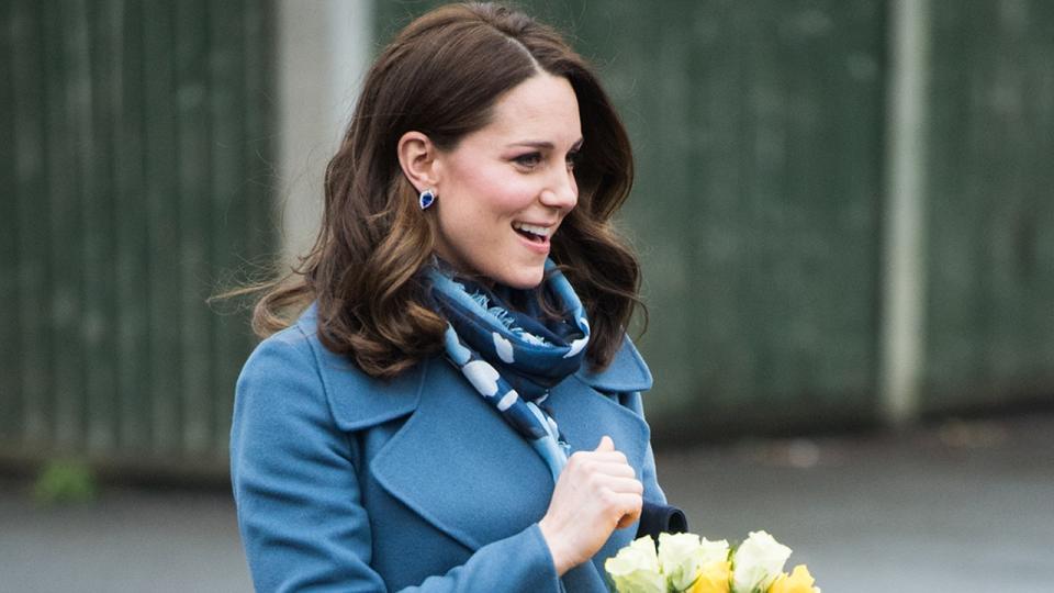 The pregnant royal made a public appearance in London on Tuesday.