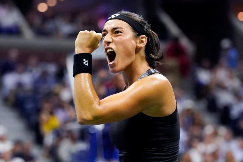 Caroline Garcia powered her way past Coco Gauff and into her first grand slam semi-final at the US Open (Charles Krupa/AP) (AP)