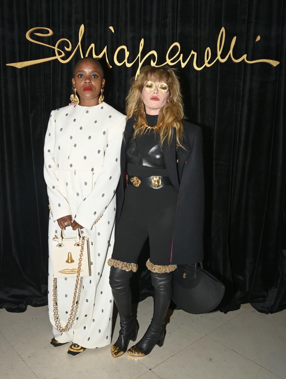 Janicza Bravo and Natasha Lyonne at the Schiaparelli fashion show.