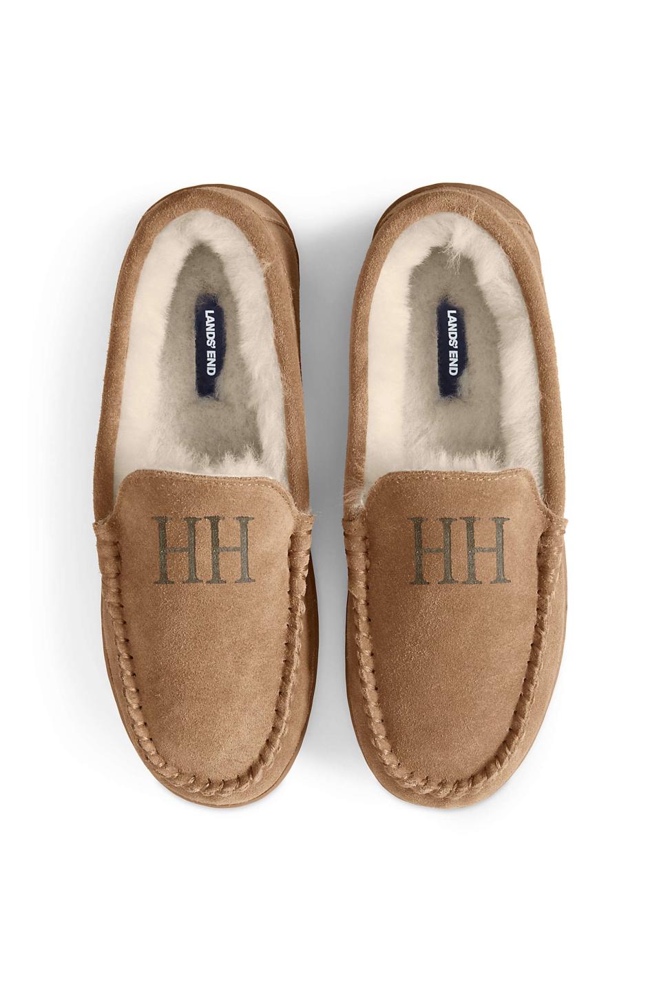 Men's Suede Leather Shearling Fur Moccasin Slippers