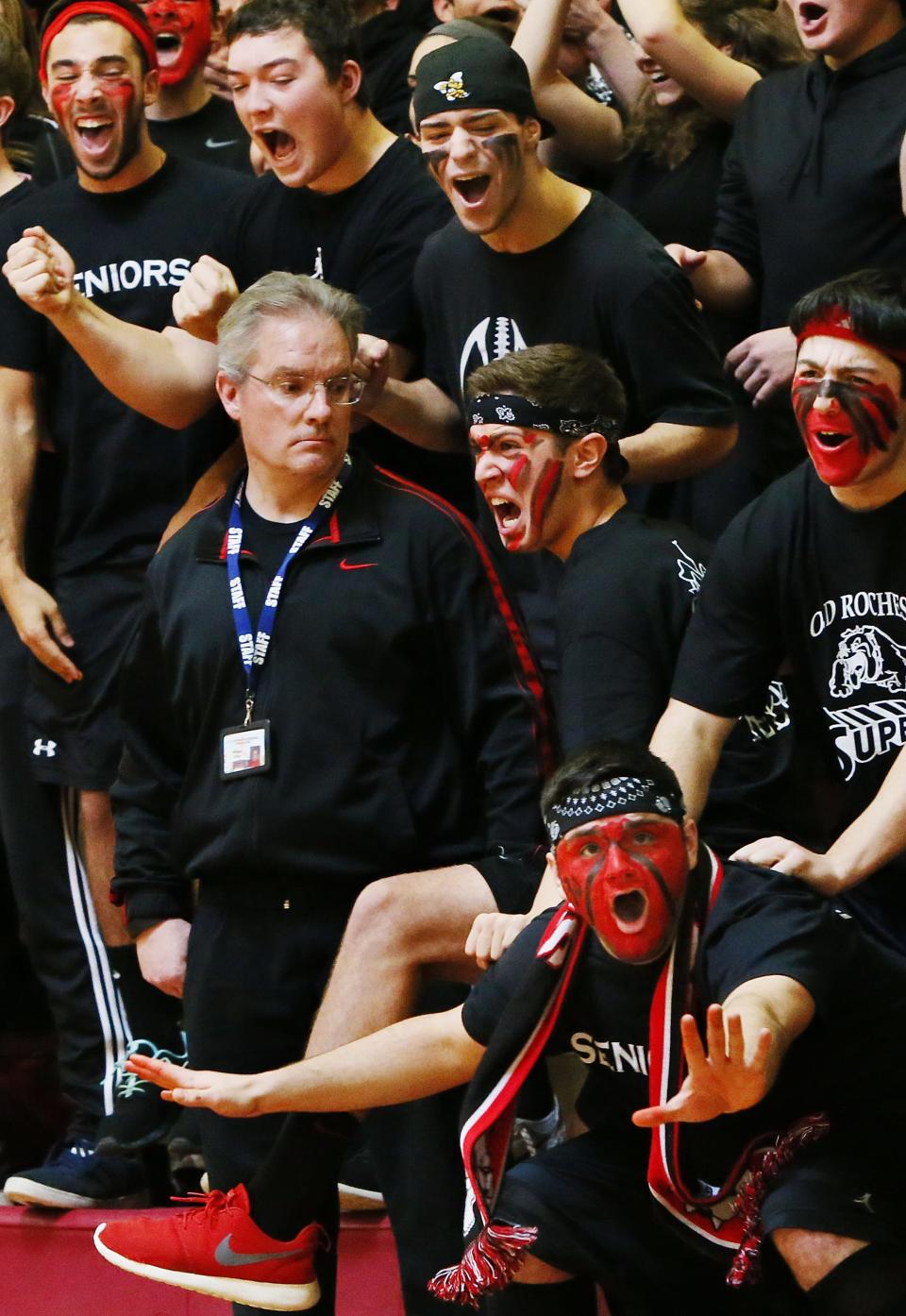 Athletic director Bill Tilden kept a close eye on Old Rochester's fans.