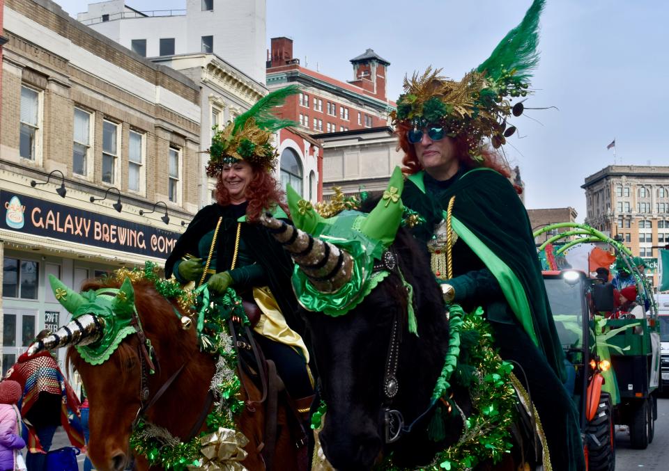 Rudin's Riders of Owego make a green-themed appearance in the Binghamton St. Patrick's Day Parade on Saturday, March 5, 2022.