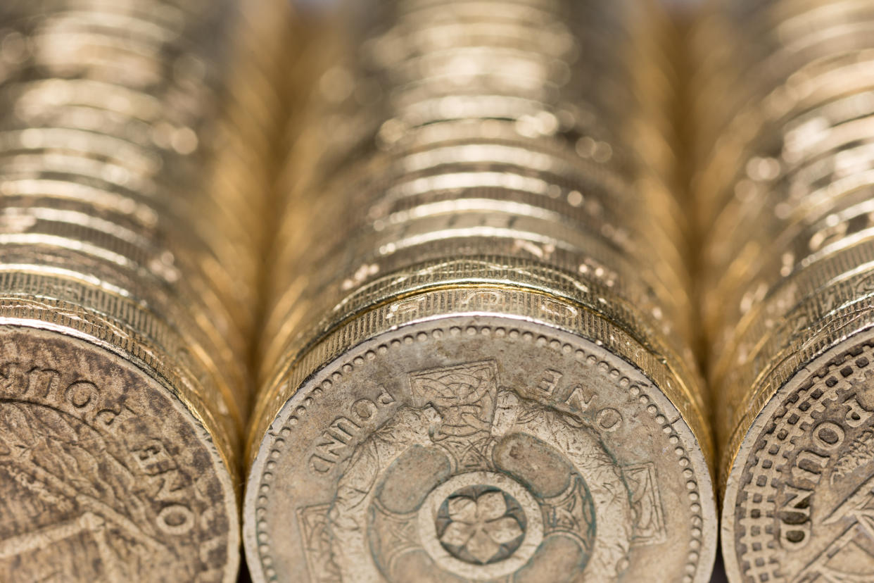 Full Frame Shot Of British Coins