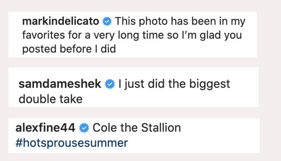 Alex Fine commented "Cole the Stallion"