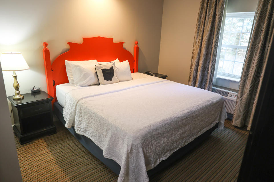 One of the guest rooms at the Aurora Inn.
