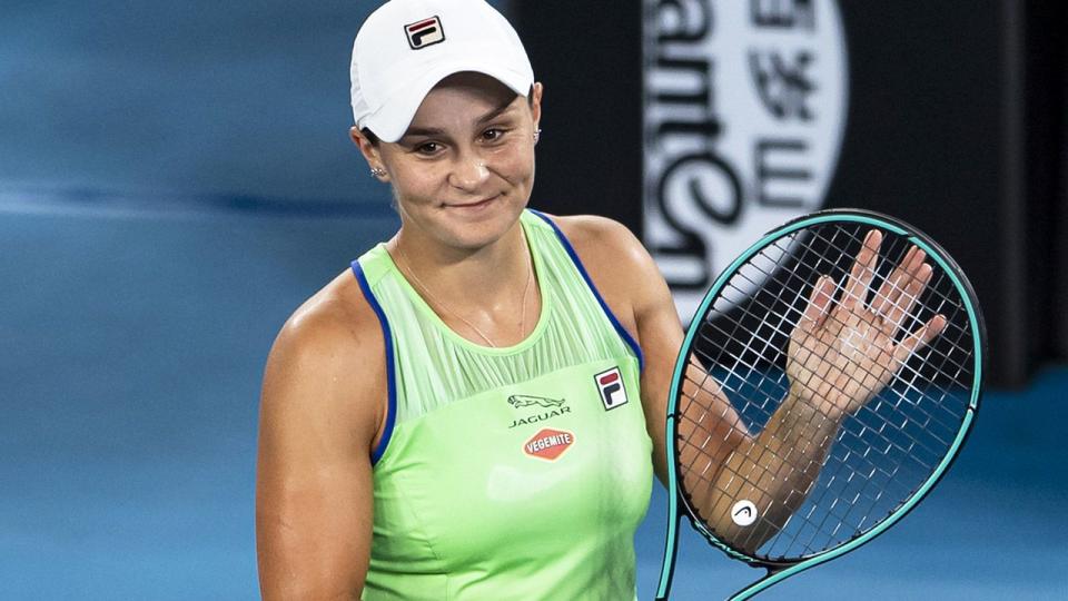 Ashleigh Barty celebrando su victoria. (Foto de TPN/Getty Images)