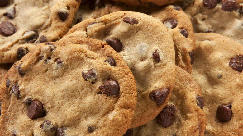 Pile of chocolate chip cookies