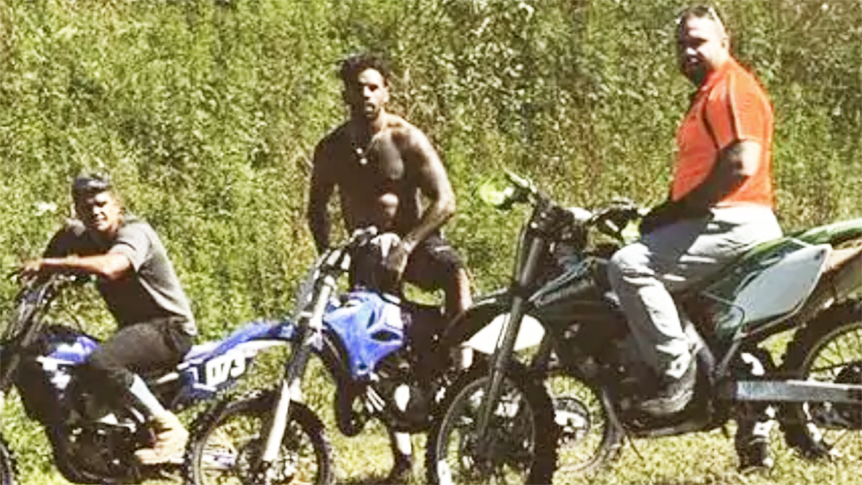 Latrell Mitchell and Josh Addo-Carr, pictured here riding motorbikes on the farm.