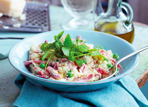 Ham hock and pea cousotto