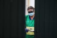 A pop-up clinic begins testing for the coronavirus disease (COVID-19) at Bondi Beach, Sydney