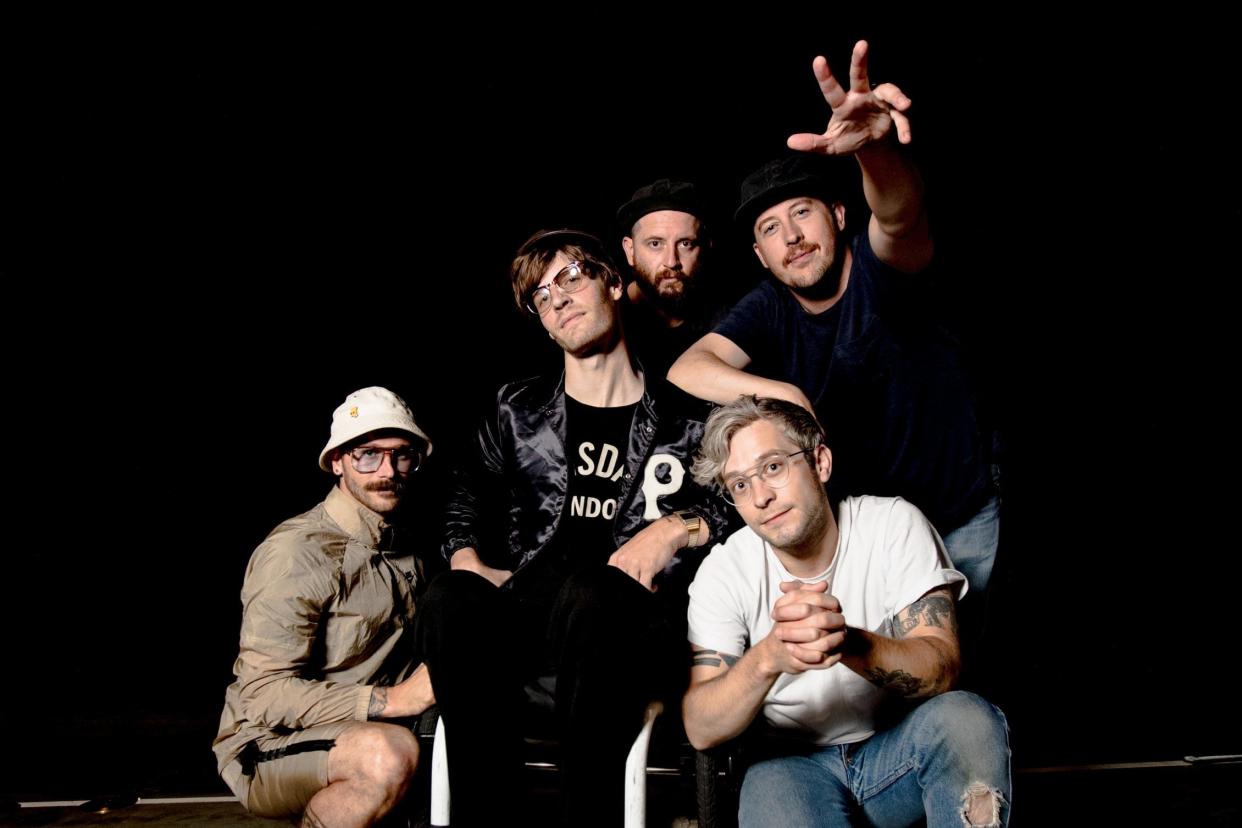 Out of Alaska: Portugal. The Man. from left, John Gourley, Eric Howk, Jason Sechrist, Kyle O'Quin and Zachary Carothers: Chelsea Lauren/Rex Features