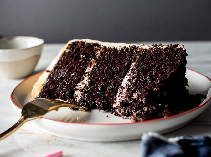 Triple Layer Chocolate Cake with Salted Caramel Buttercream Frosting