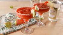 <p>These are crazyyy refreshing!</p><p>Get the recipe from <a href="https://www.delish.com/cooking/recipe-ideas/a22604091/frozen-watermelon-margaritas-recipe/" rel="nofollow noopener" target="_blank" data-ylk="slk:Delish;elm:context_link;itc:0;sec:content-canvas" class="link ">Delish</a>.</p>