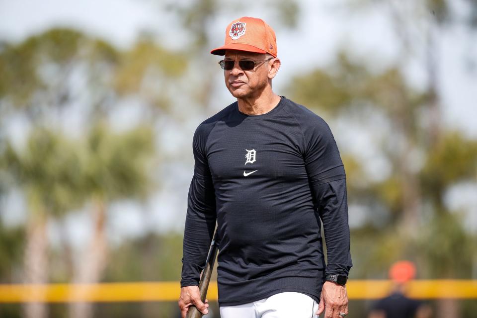 Detroit Tigers third base coach Joey Cora during spring training at TigerTown in Lakeland, Fla. on Friday, Feb. 16, 2024.