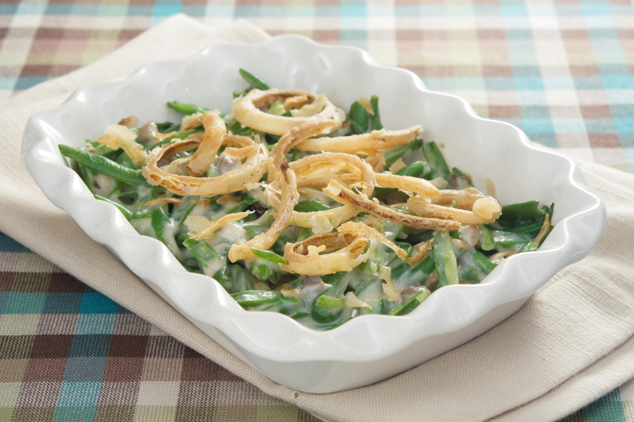 Green bean casserole became popular after the recipe was developed specifically to promote cream of mushroom soup (Photo: Getty)