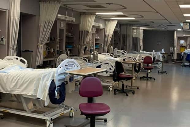 A contingency ICU space at Winnipeg's Grace Hospital is seen in November 2020. As of Thursday, there are 52 COVID-19 patients in Manitoba intensive care units, and projections suggest there could be record numbers by the end of the May long weekend. (Renate Singh/Facebook - image credit)