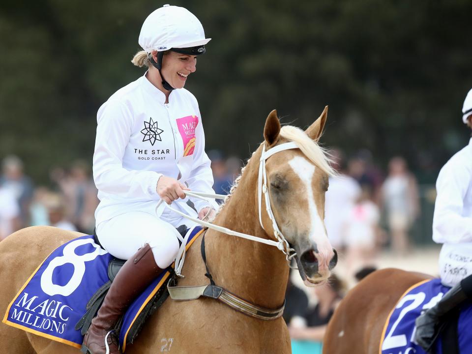 Zara Tindall during the 2020 Magic Millions horse auction in Australia.