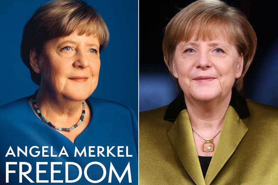 <p>Adam Berry/Getty Images</p> Angela Merkel and the cover of 