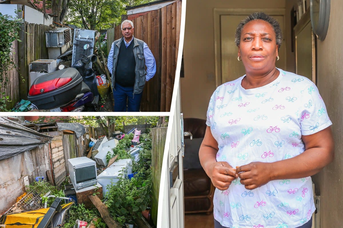 Locals living on Nineveh Road, in Handsworth, Birmingham, have criticised council bosses who have left the festering piles to fester near their properties for a decade (SWNS)
