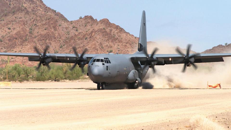 A C-130J operating from an austere airstrip. <em>Lockheed Martin</em>