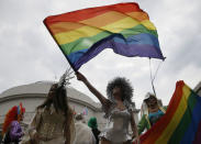 Participants attend the Equality March, organized by the LGBT community, in Kiev, Ukraine June 17, 2018. REUTERS/Valentyn Ogirenko