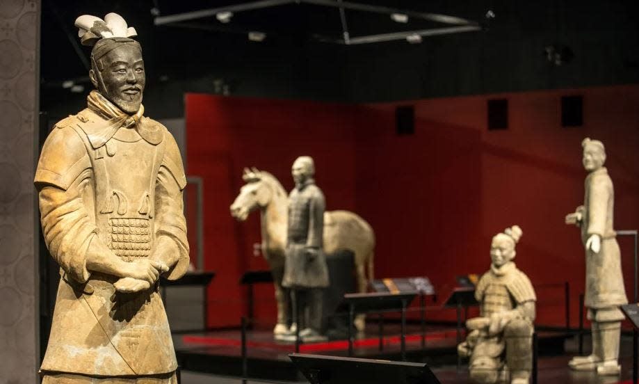 A statue lost a thumb during an exhibit of terracotta warriors at The Franklin Institute in Philadelphia in December 2017.